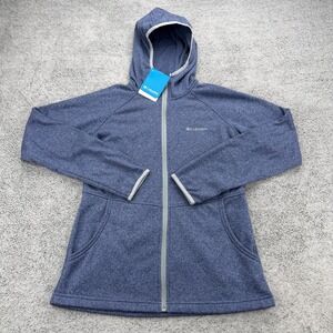 Columbia Jacket Womens Small Blue Heather Full Zip Hooded Activewear NWT